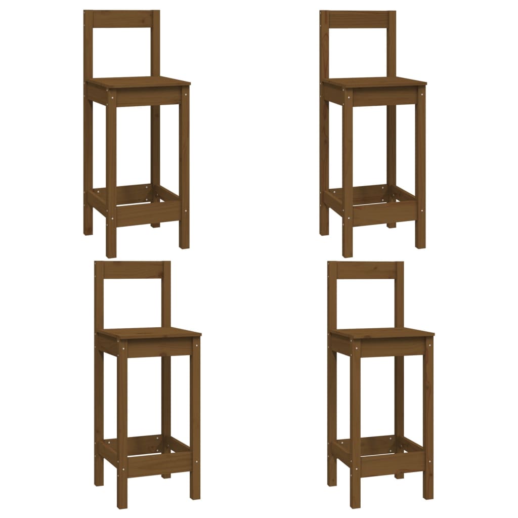 5-tlg. Bar-Set Honigbraun Massivholz Kiefer