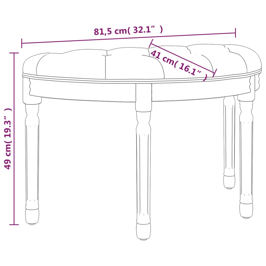 Sitzbank 81,5x41x49 cm Stoff