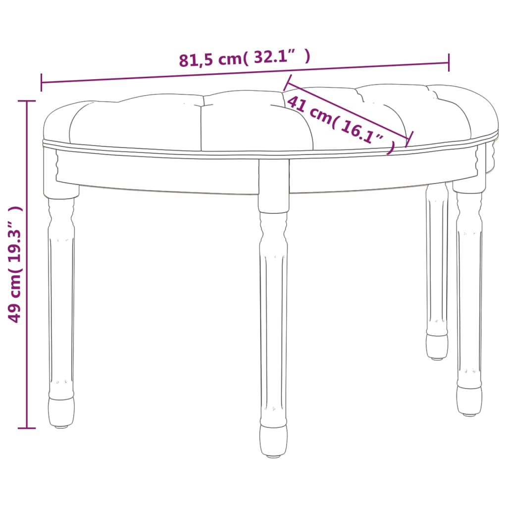 Sitzbank Rosa 81,5x41x49 cm Samt