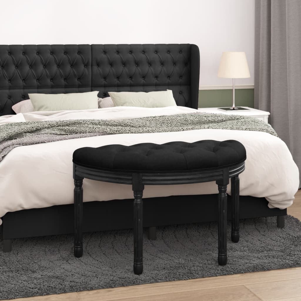 Sitzbank Schwarz 81,5x41x49 cm Samt