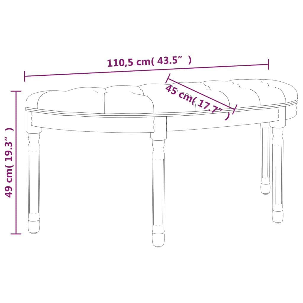 Sitzbank 110,5x45x49 cm Stoff