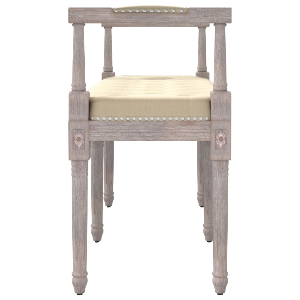 Sitzbank Beige 110x40x70 cm Leinen
