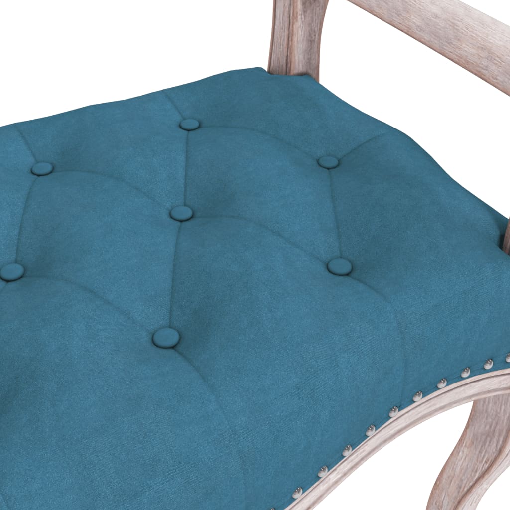 Sitzbank Blau 80x45x60 cm Samt