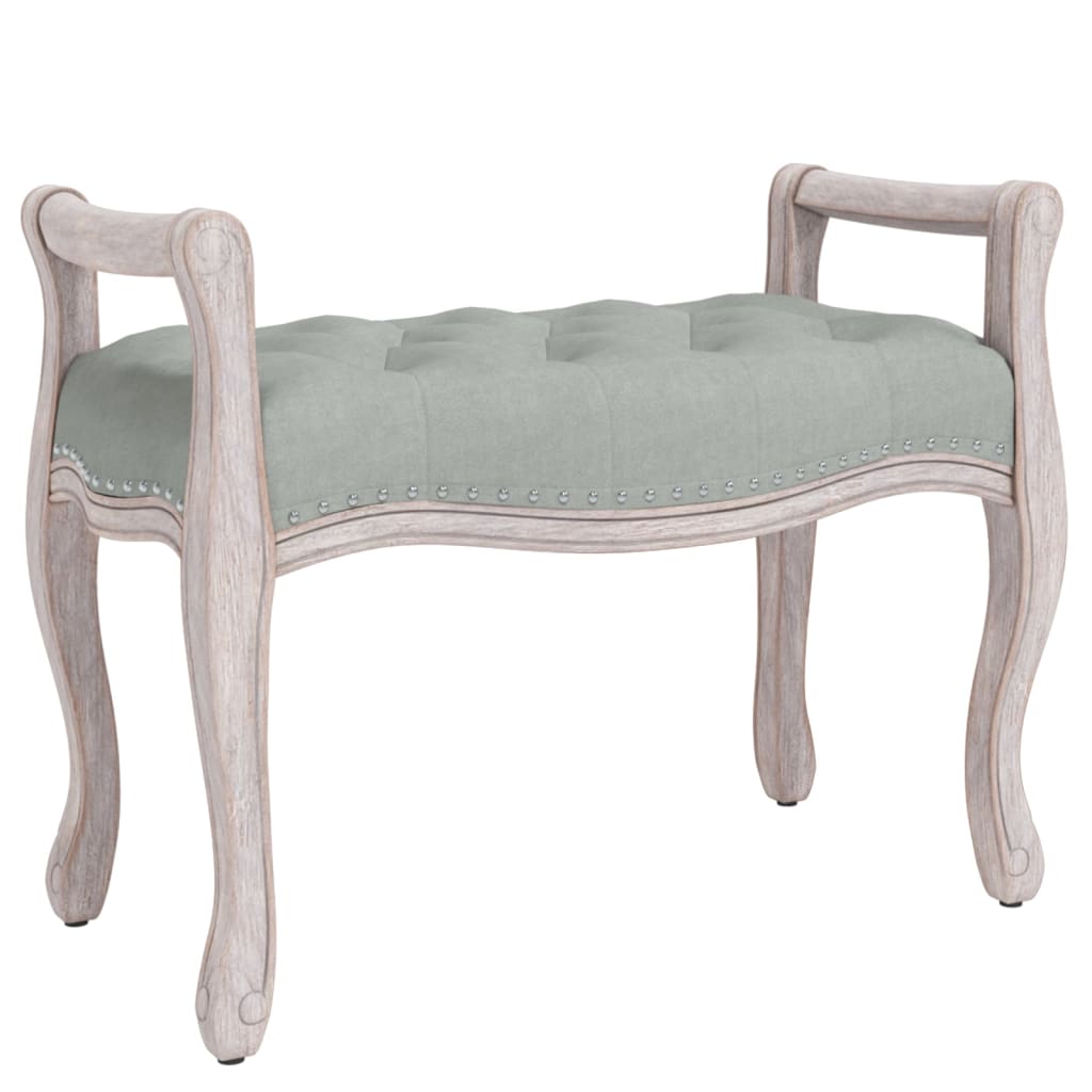 Sitzbank Hellgrau 80x45x60 cm Samt
