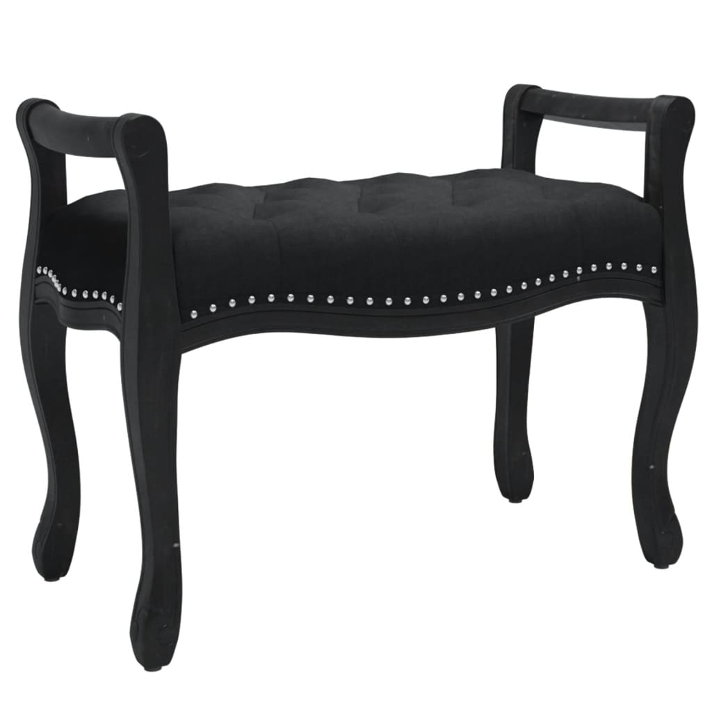 Sitzbank Schwarz 80x45x60 cm Samt