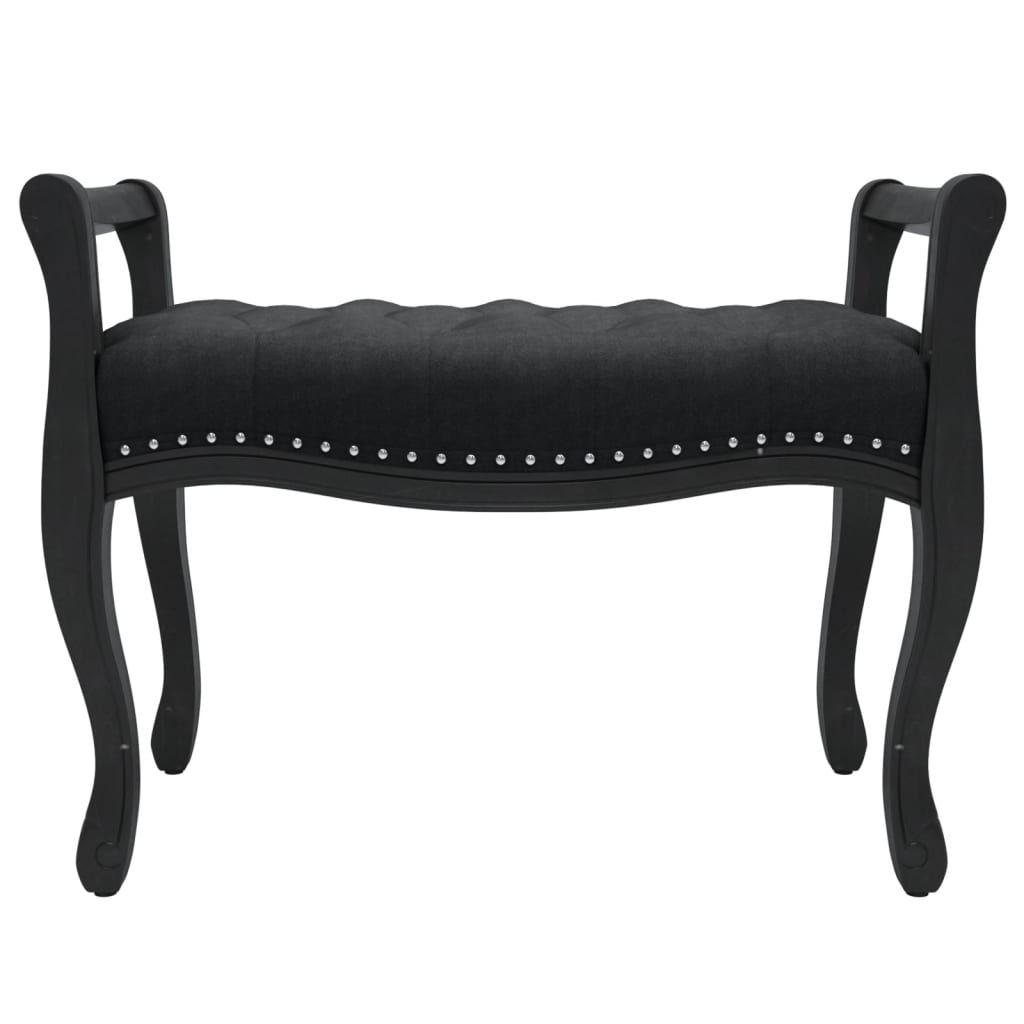 Sitzbank Schwarz 80x45x60 cm Samt