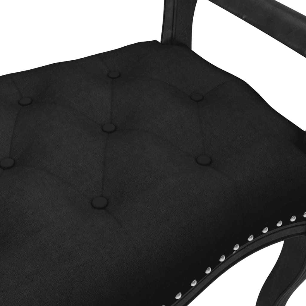 Sitzbank Schwarz 80x45x60 cm Samt