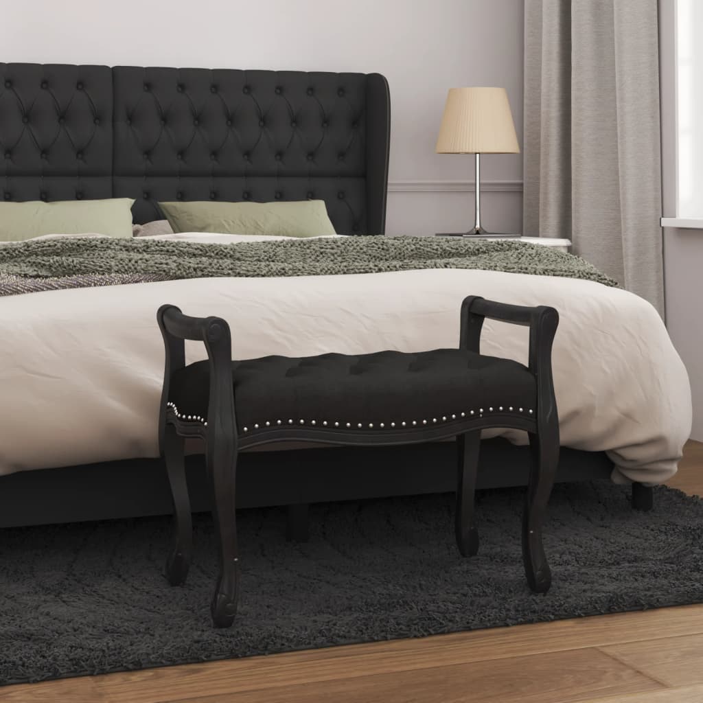 Sitzbank Schwarz 80x45x60 cm Samt