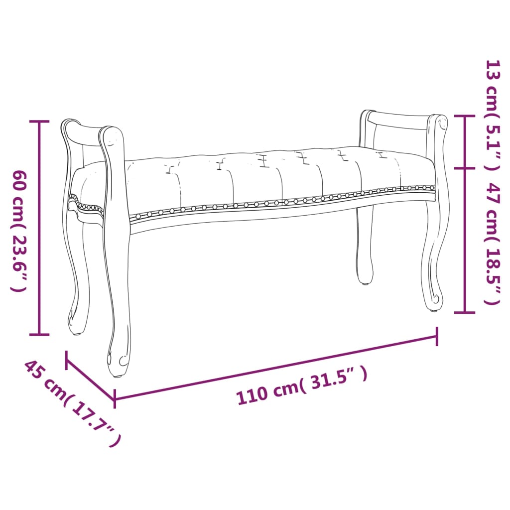 Sitzbank 110x45x60 cm Stoff