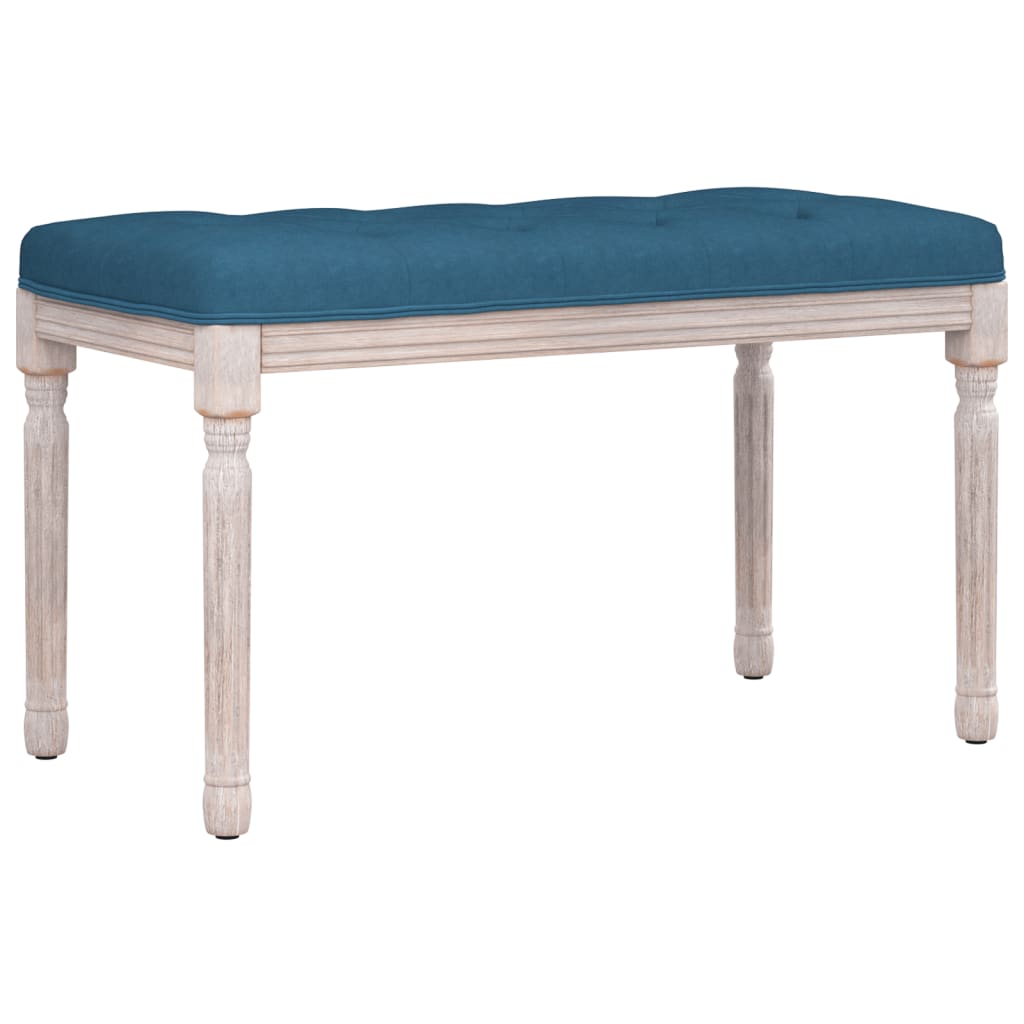 Sitzbank Blau 80x40x49 cm Samt