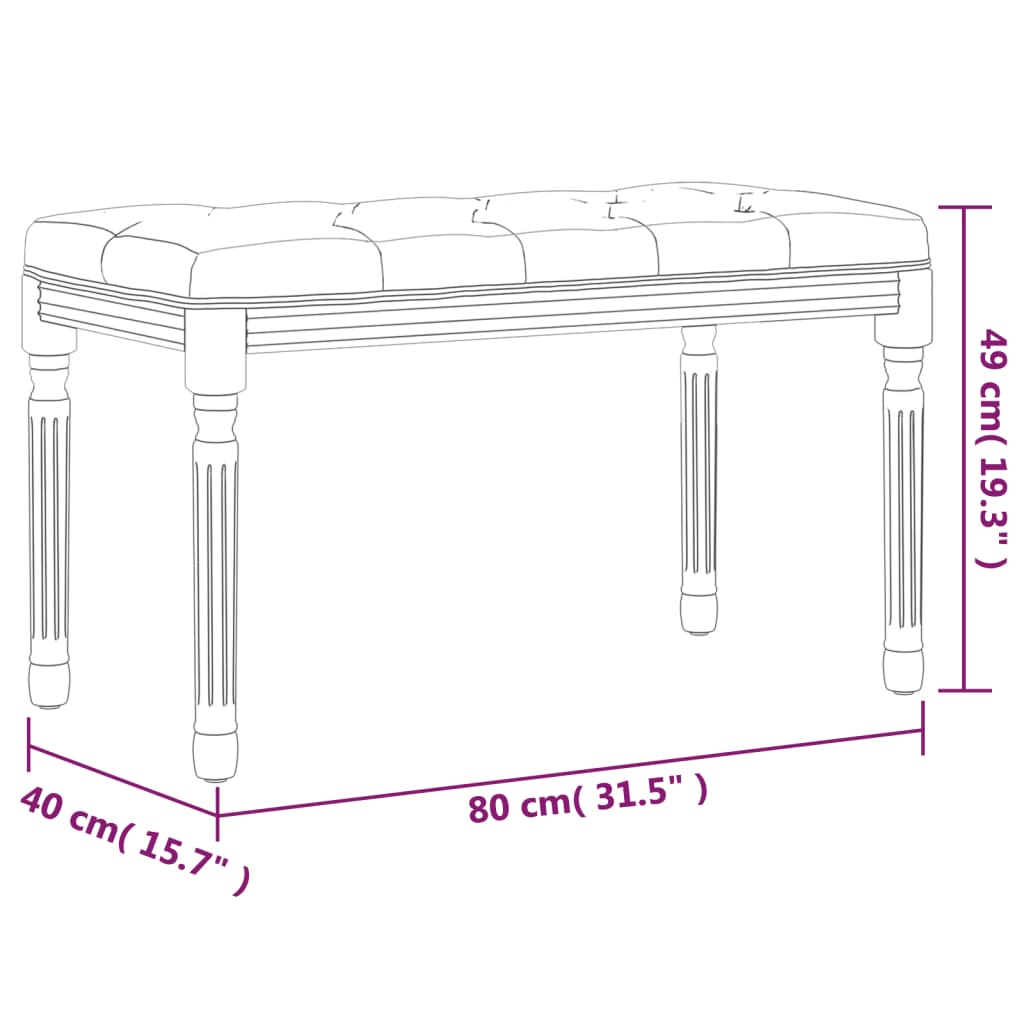 Sitzbank Dunkelgrau 80x40x49 cm Samt