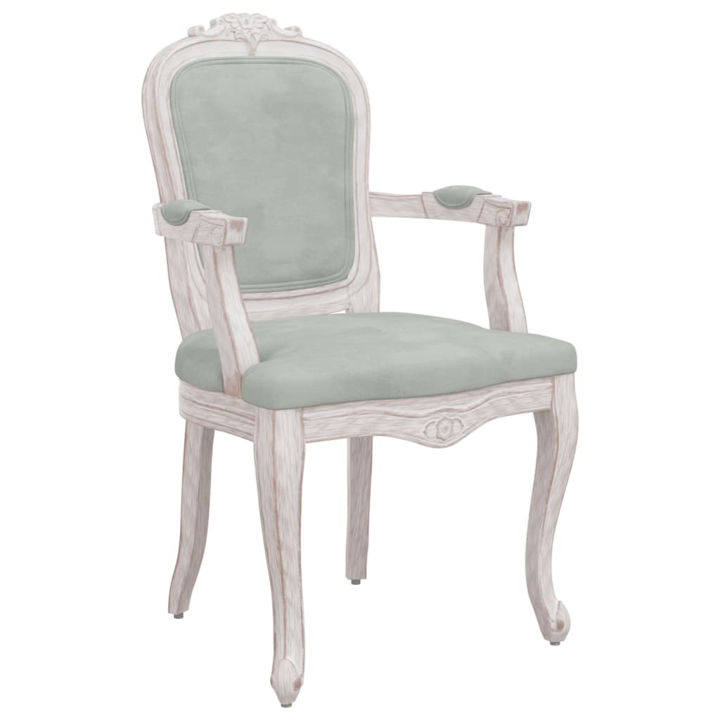 Esszimmerstuhl Hellgrau 62x59,5x100,5 cm Samt