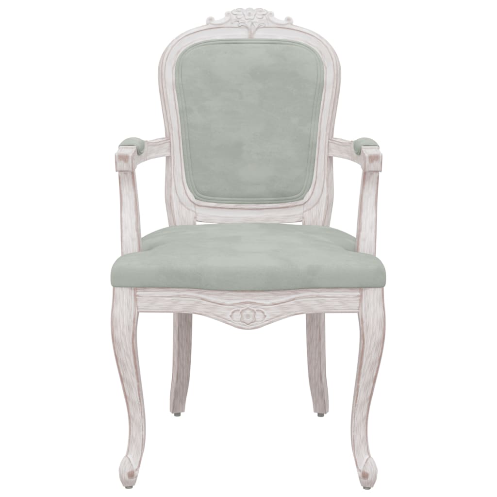 Esszimmerstuhl Hellgrau 62x59,5x100,5 cm Samt