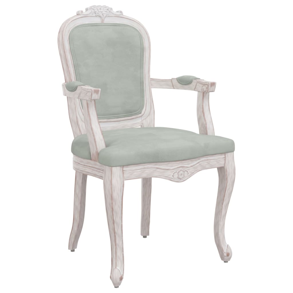 Esszimmerstühle 2 Stk. Hellgrau 62x59,5x100,5 cm Samt