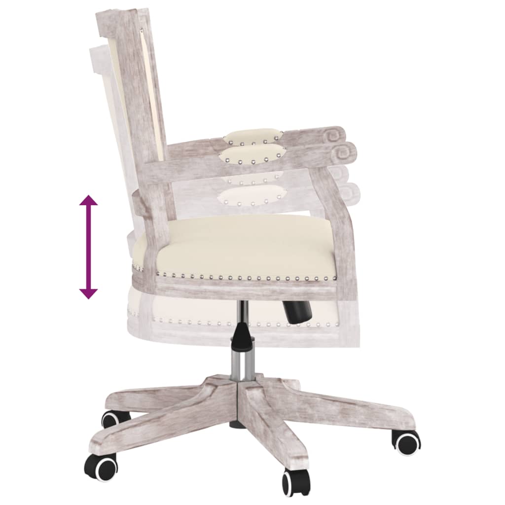 Bürostuhl Drehbar Beige Stoff