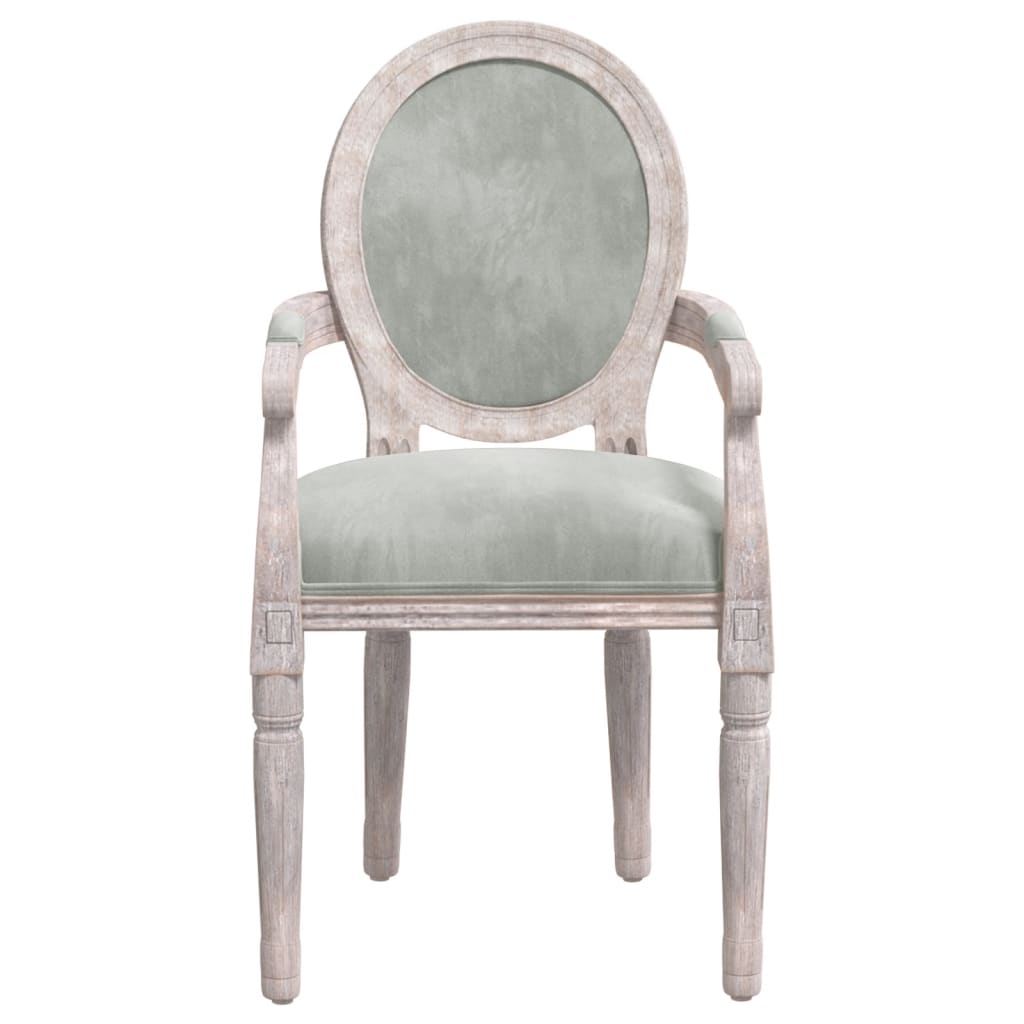 Esszimmerstuhl Hellgrau 54x56x96,5 cm Samt