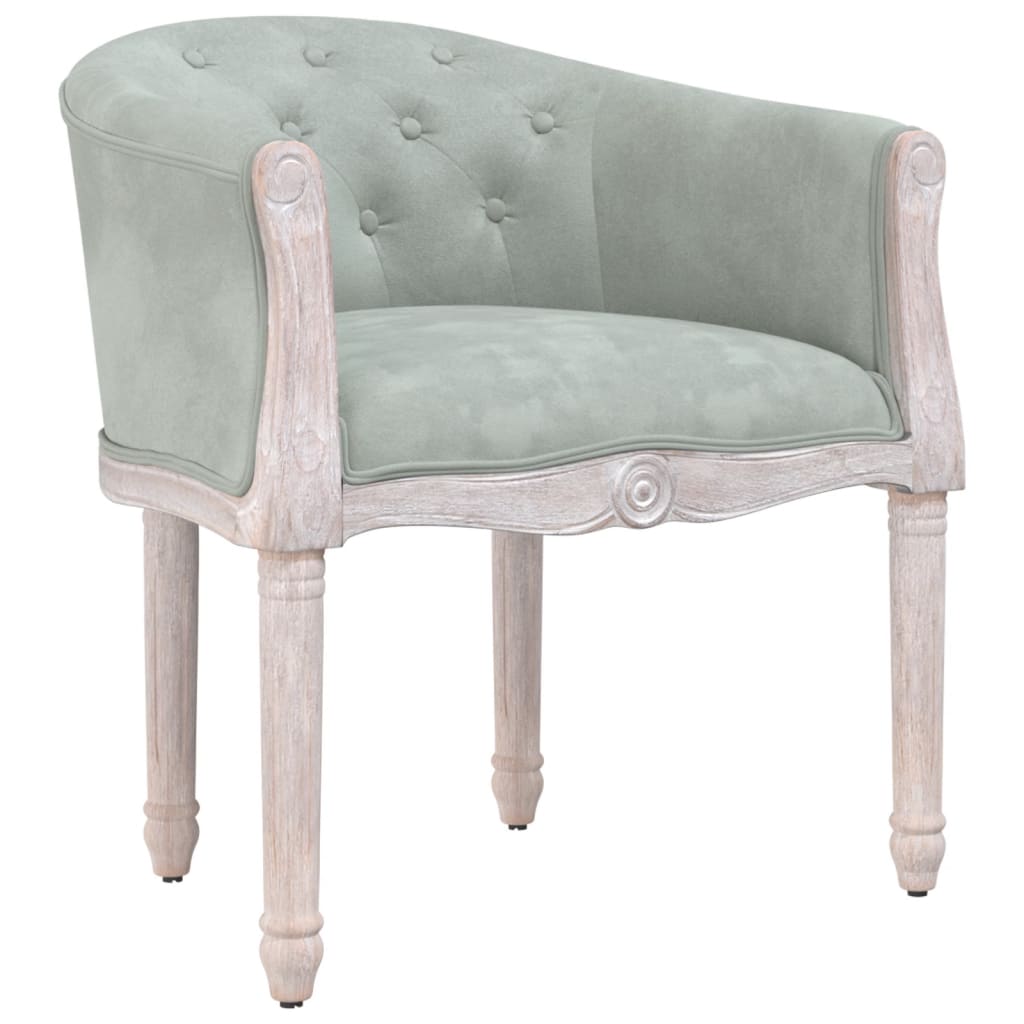 Esszimmerstuhl Hellgrau Samt