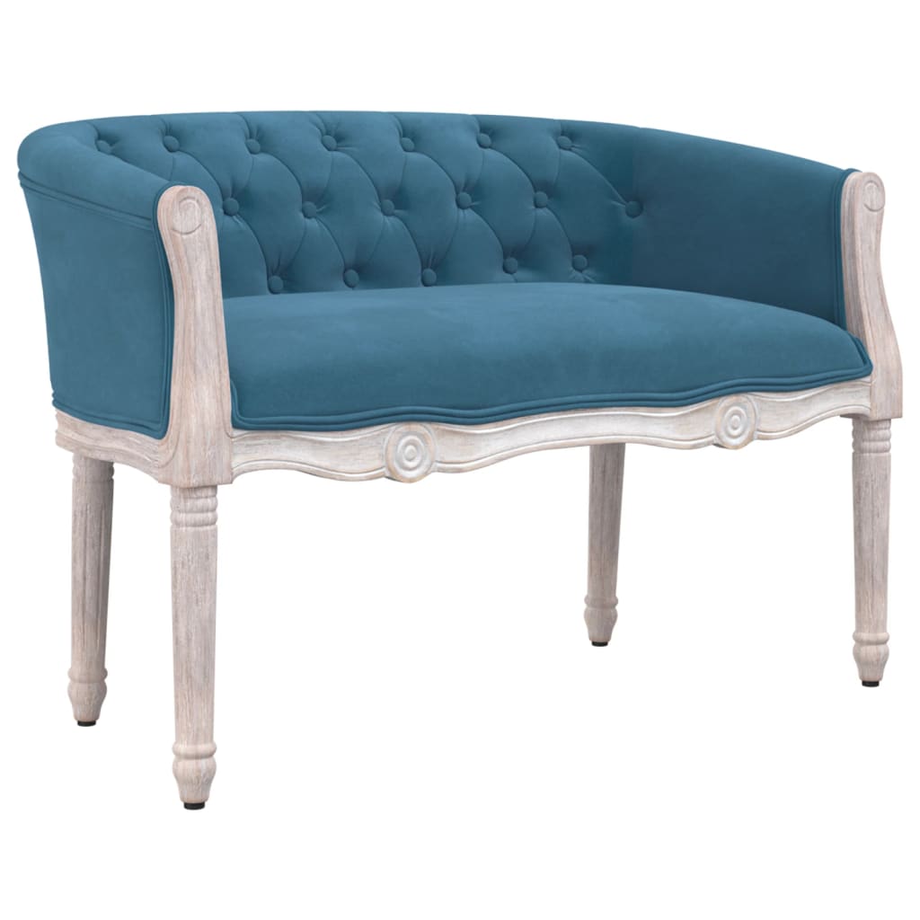 Sitzbank Blau 98x56x69 cm Samt