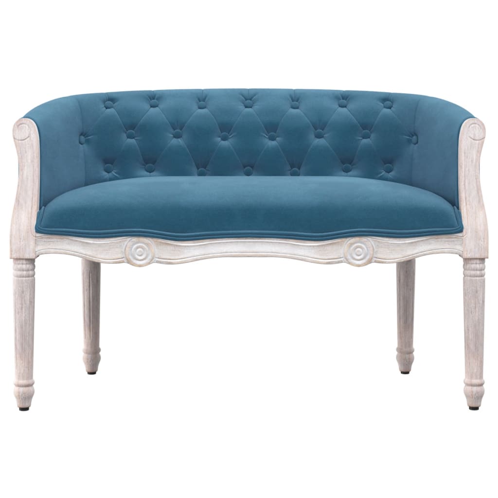 Sitzbank Blau 98x56x69 cm Samt
