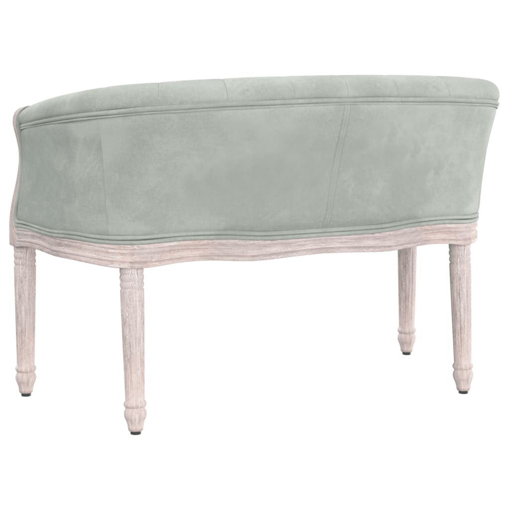 Sitzbank Hellgrau 98x56x69 cm Samt