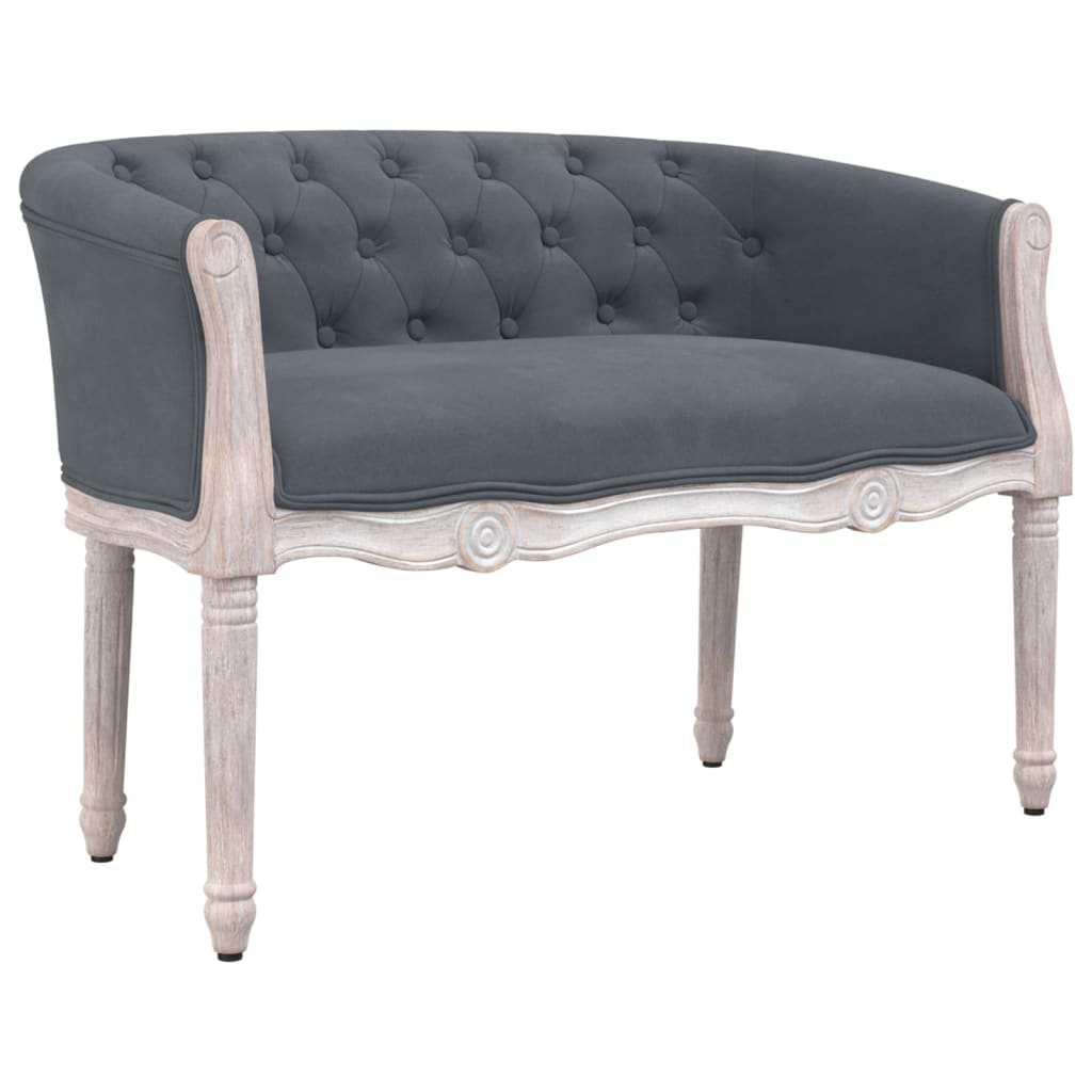 Sitzbank Dunkelgrau 98x56x69 cm Samt