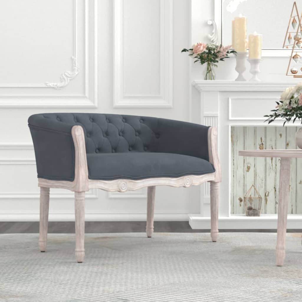 Sitzbank Dunkelgrau 98x56x69 cm Samt