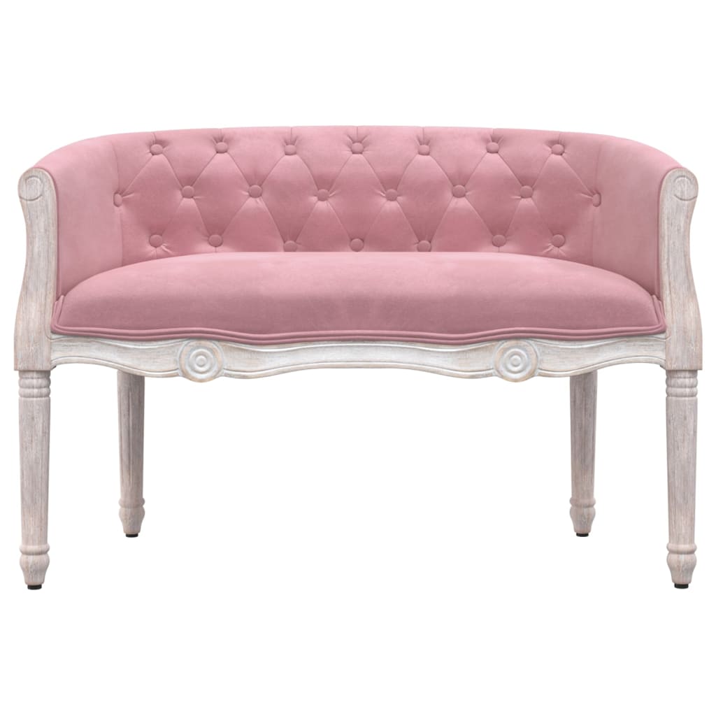 Sitzbank Rosa 98x56x69 cm Samt