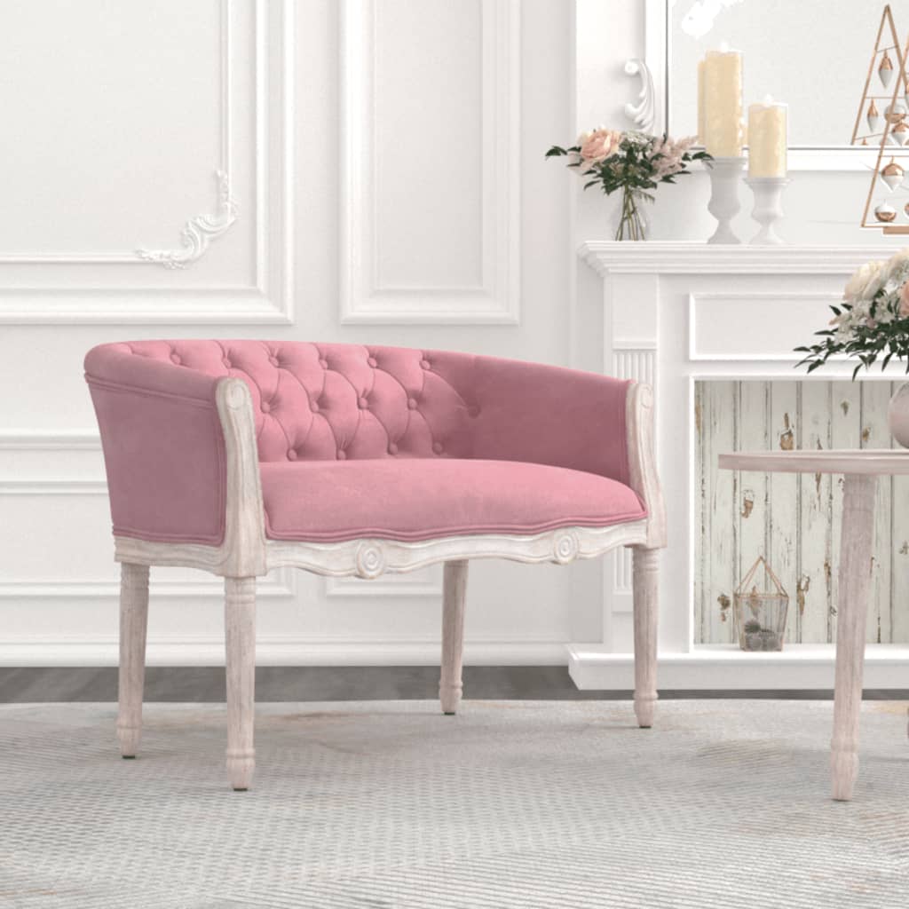 Sitzbank Rosa 98x56x69 cm Samt