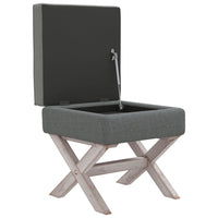 Thumbnail for Hocker mit Stauraum Dunkelgrau 45x45x49 cm Stoff