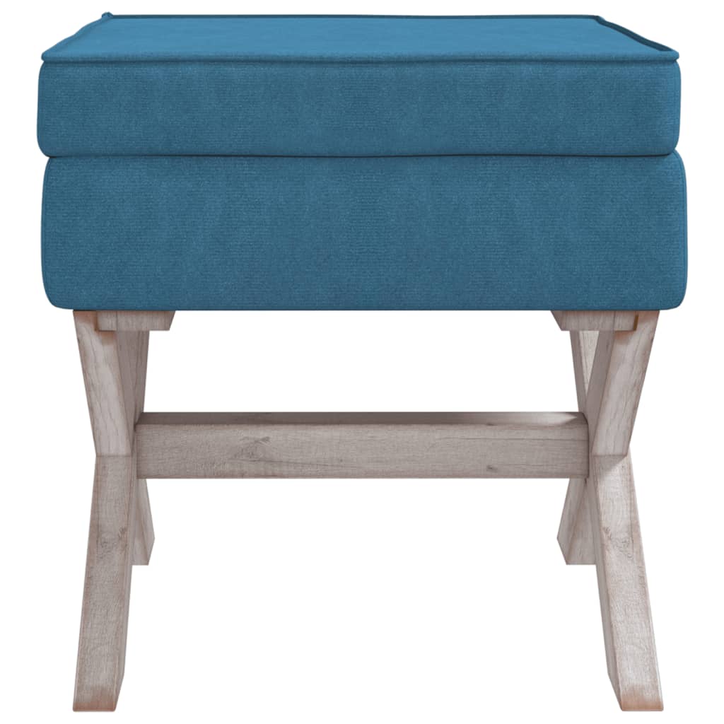 Hocker mit Stauraum Blau 45x45x49 cm Samt