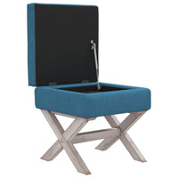 Thumbnail for Hocker mit Stauraum Blau 45x45x49 cm Samt