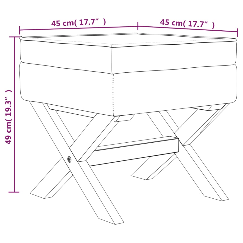 Hocker mit Stauraum Blau 45x45x49 cm Samt