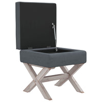 Thumbnail for Hocker mit Stauraum Dunkelgrau 45x45x49 cm Samt