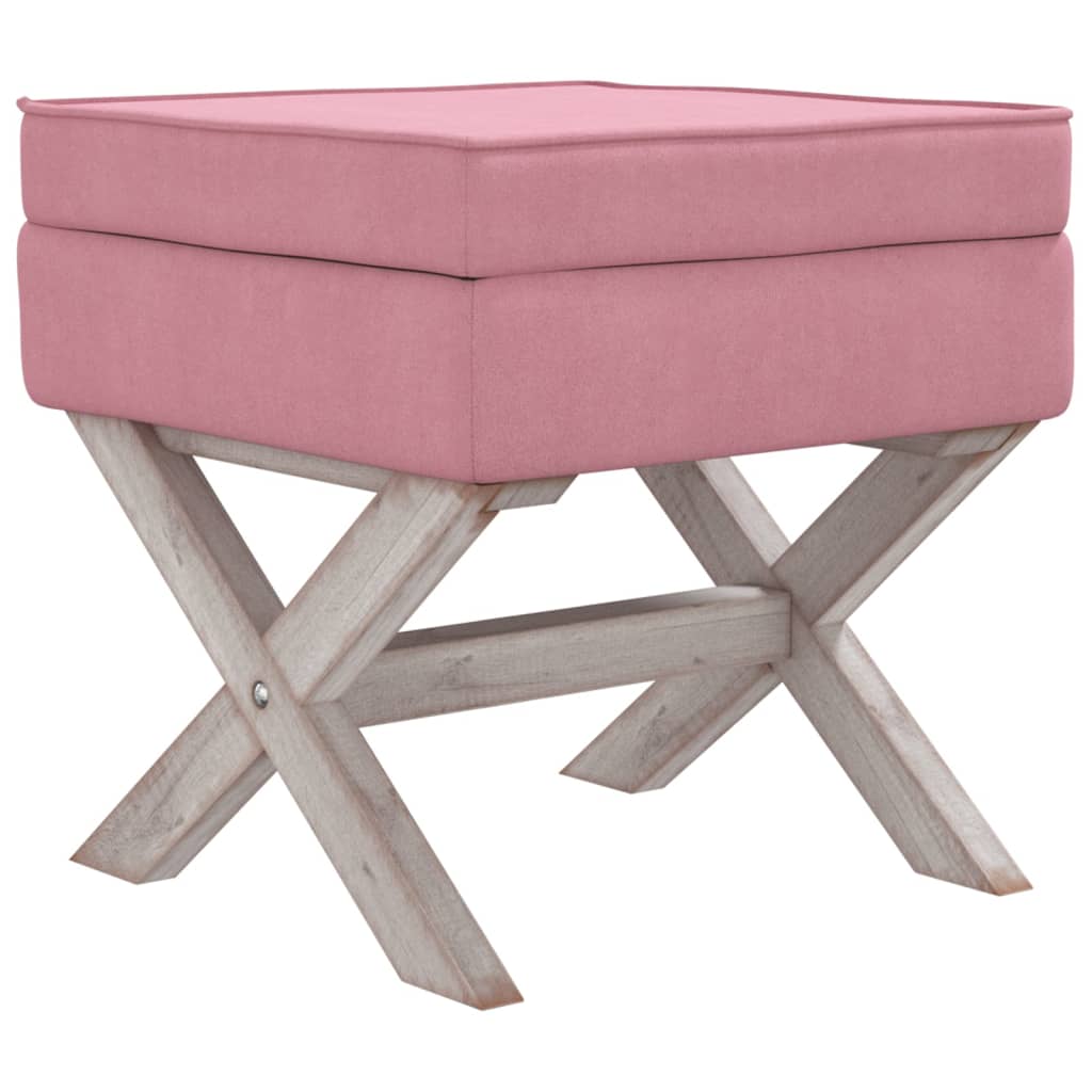 Hocker mit Stauraum Rosa 45x45x49 cm Samt