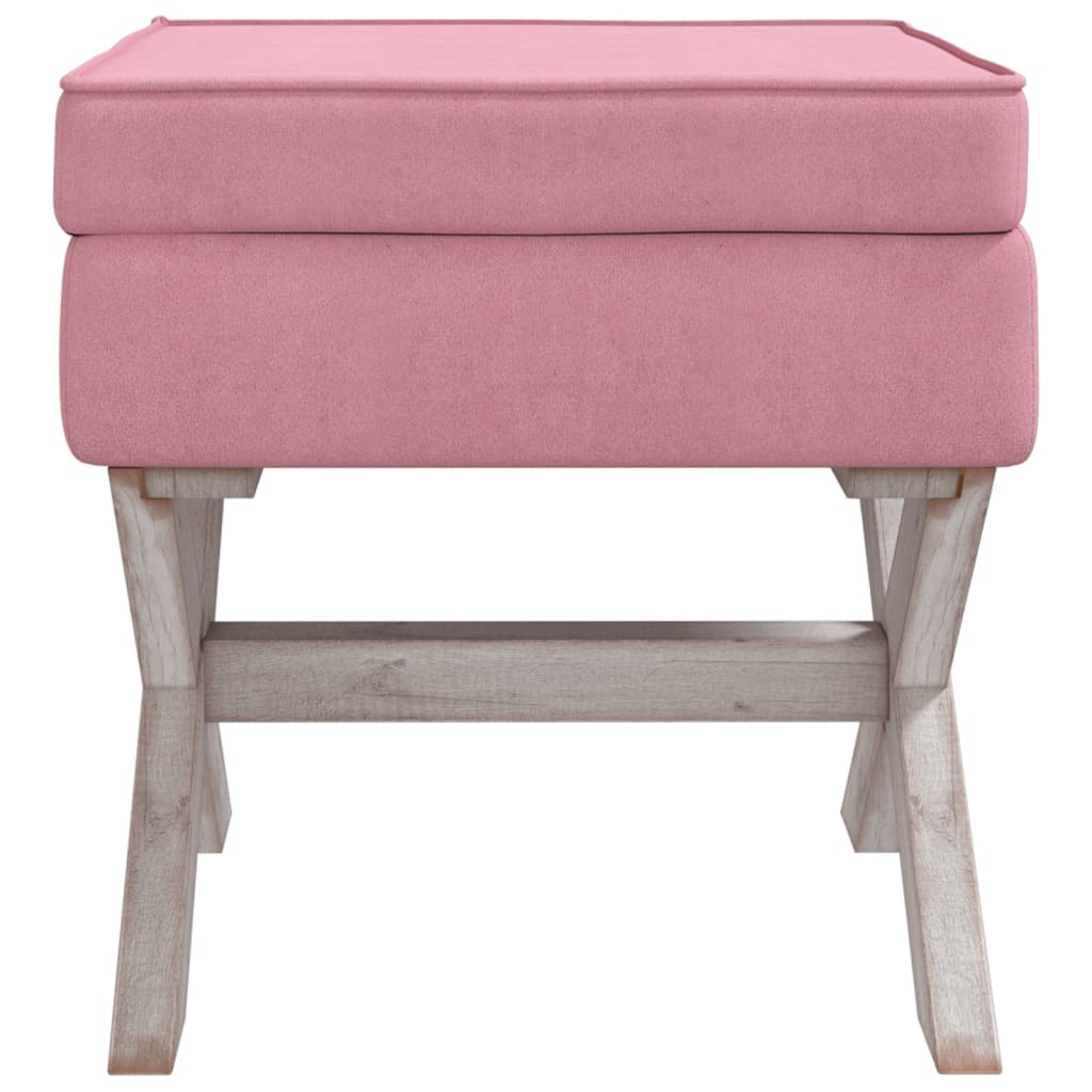 Hocker mit Stauraum Rosa 45x45x49 cm Samt