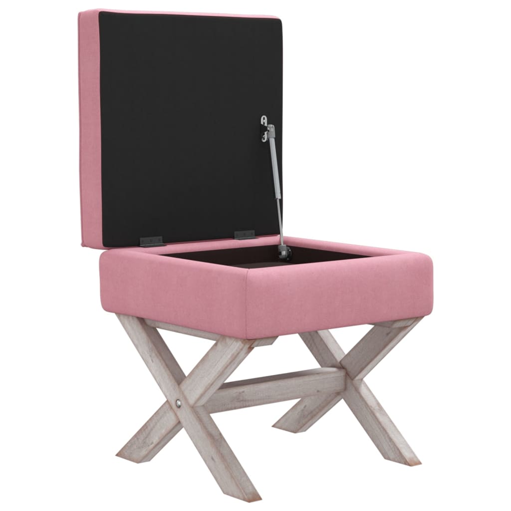 Hocker mit Stauraum Rosa 45x45x49 cm Samt