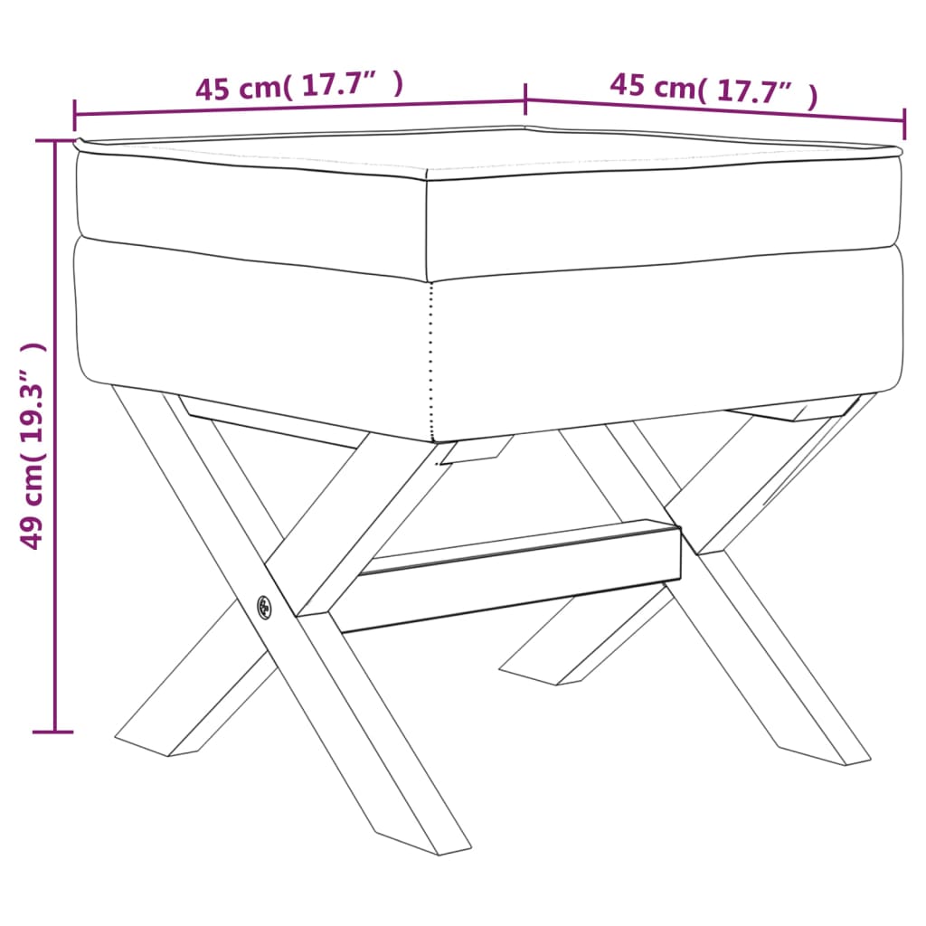 Hocker mit Stauraum Rosa 45x45x49 cm Samt