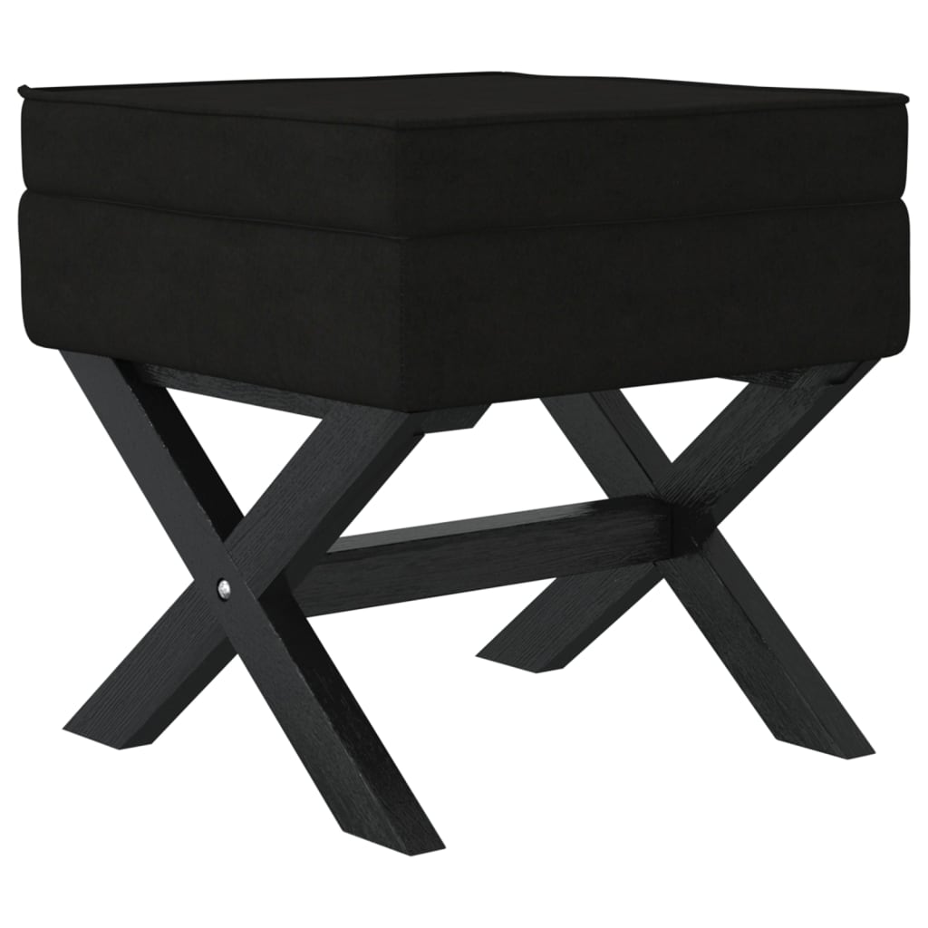 Hocker mit Stauraum Schwarz 45x45x49 cm Samt