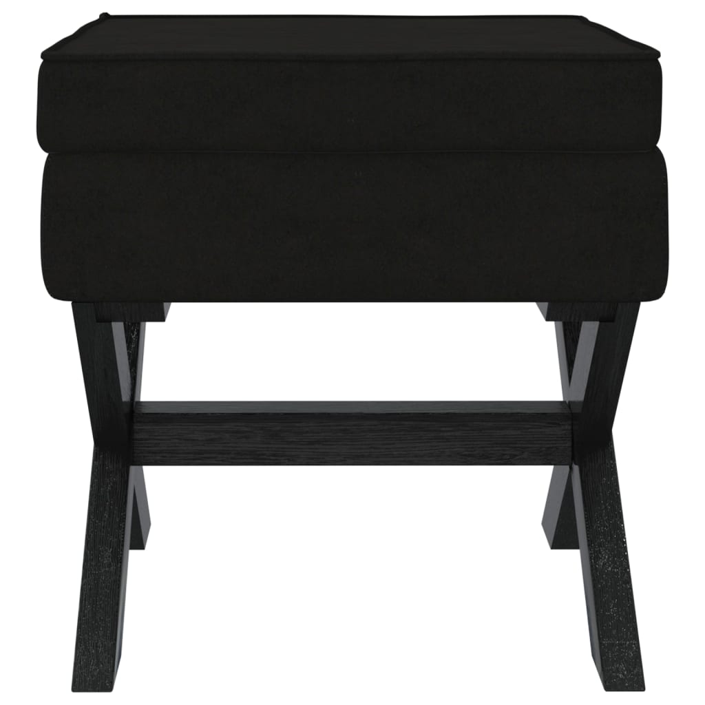 Hocker mit Stauraum Schwarz 45x45x49 cm Samt
