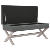 Thumbnail for Hocker mit Stauraum Dunkelgrau 110x45x49 cm Stoff