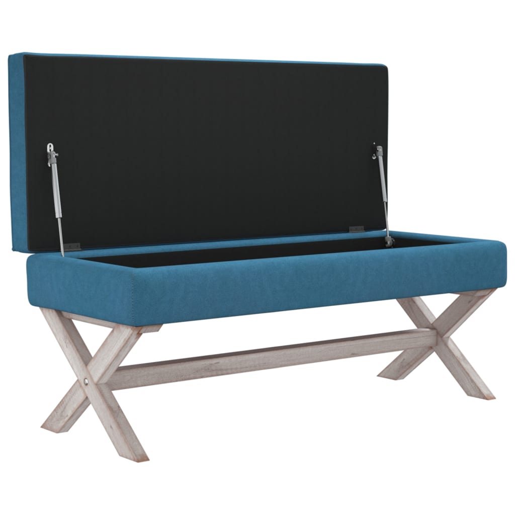 Hocker mit Stauraum Blau 110x45x49 cm Samt