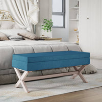Thumbnail for Hocker mit Stauraum Blau 110x45x49 cm Samt
