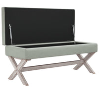 Thumbnail for Hocker mit Stauraum Hellgrau 110x45x49 cm Samt