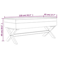 Thumbnail for Hocker mit Stauraum Hellgrau 110x45x49 cm Samt