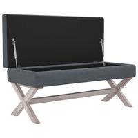 Thumbnail for Hocker mit Stauraum Dunkelgrau 110x45x49 cm Samt