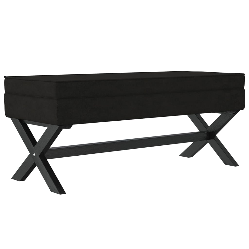 Hocker mit Stauraum Schwarz 110x45x49 cm Samt