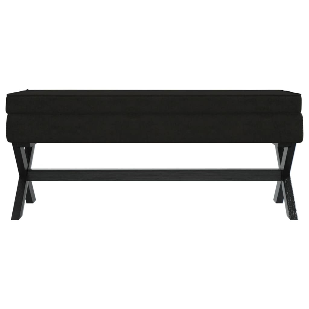 Hocker mit Stauraum Schwarz 110x45x49 cm Samt
