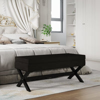 Thumbnail for Hocker mit Stauraum Schwarz 110x45x49 cm Samt