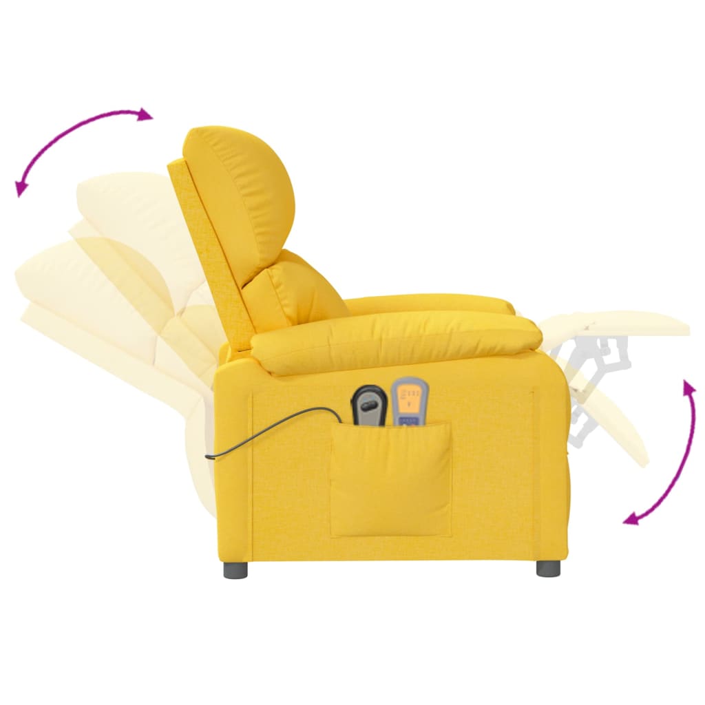 Elektrischer Massagesessel Gelb Stoff
