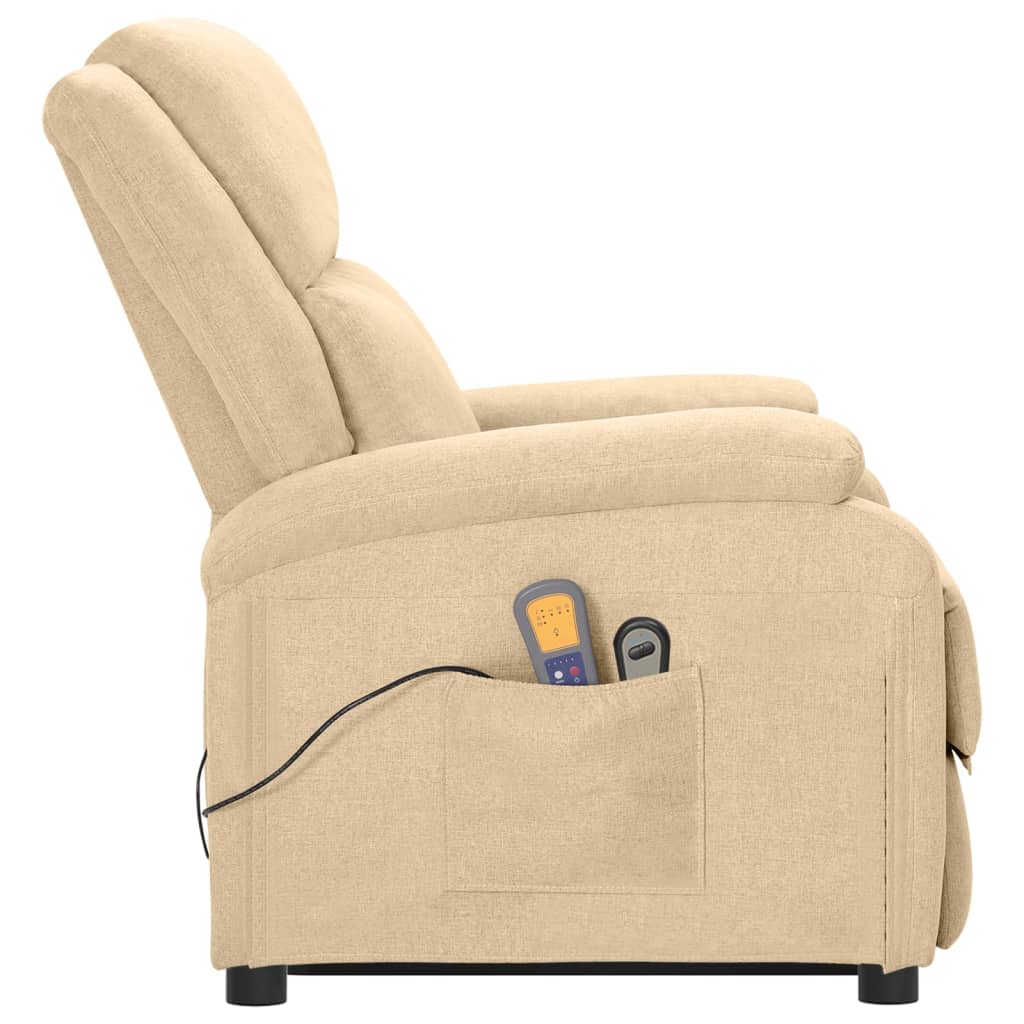 Massagesessel mit Aufstehhilfe Creme Stoff